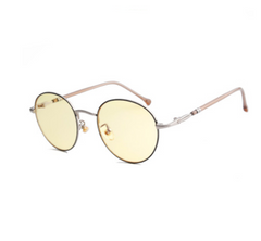 Fashion Retro Round Metal Blue Light Blocking Glasses