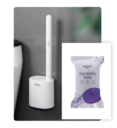 Disposable Toilet Brush with Cleaning Liquid (One Set)