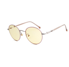 Fashion Retro Round Metal Blue Light Blocking Glasses