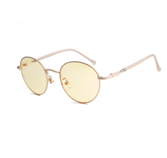 Fashion Retro Round Metal Blue Light Blocking Glasses