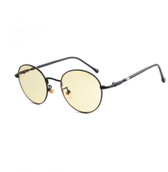 Fashion Retro Round Metal Blue Light Blocking Glasses
